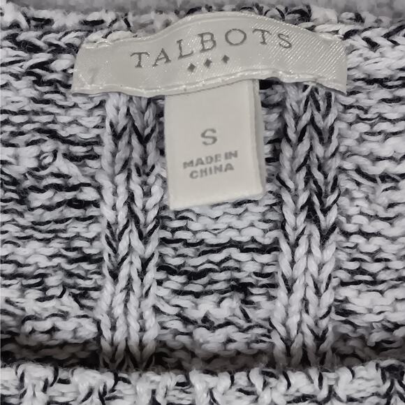 Talbots Sweater Top Marled Gray Colorblock Size Small Long Sleeve Round Neckline - Picture 4 of 5